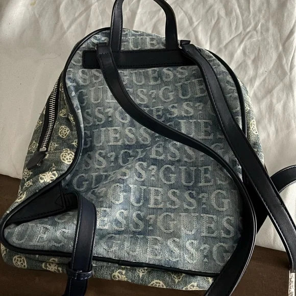 GUESS Monogram Denim Backpack - Picture 2 of 2